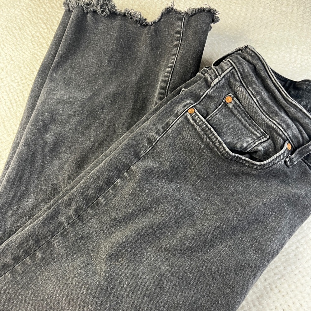 Mavi Jeans Women's‎ Black Wash Flare Distressed Hem Denim Jeans Size 31 27